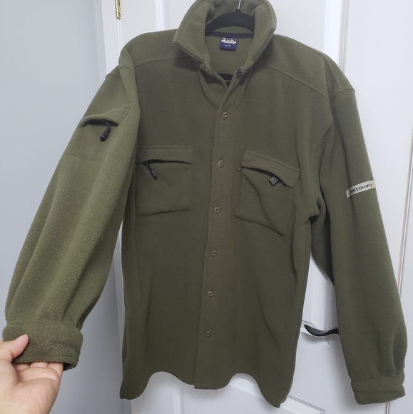 VINTAGE BUM EQUIPMENT Green Fleece Shacket - Picture 3 of 9